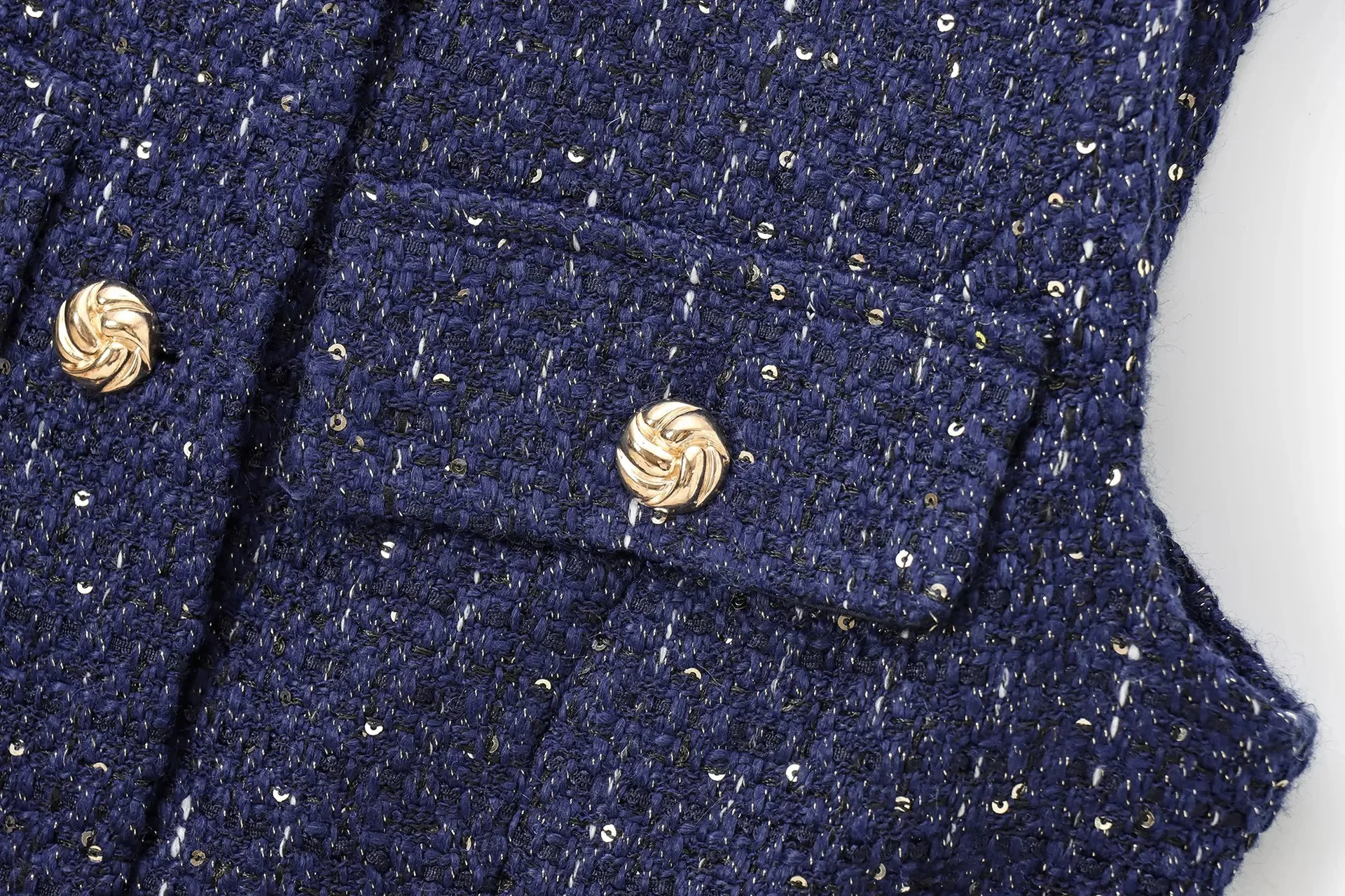 سترة Vrouwen Pailletten Blauw سترة جديدة مع Riem Vesten للنساء Herfst Mouwloze Jas ملابس الشارع الشهير سترة أنيقة