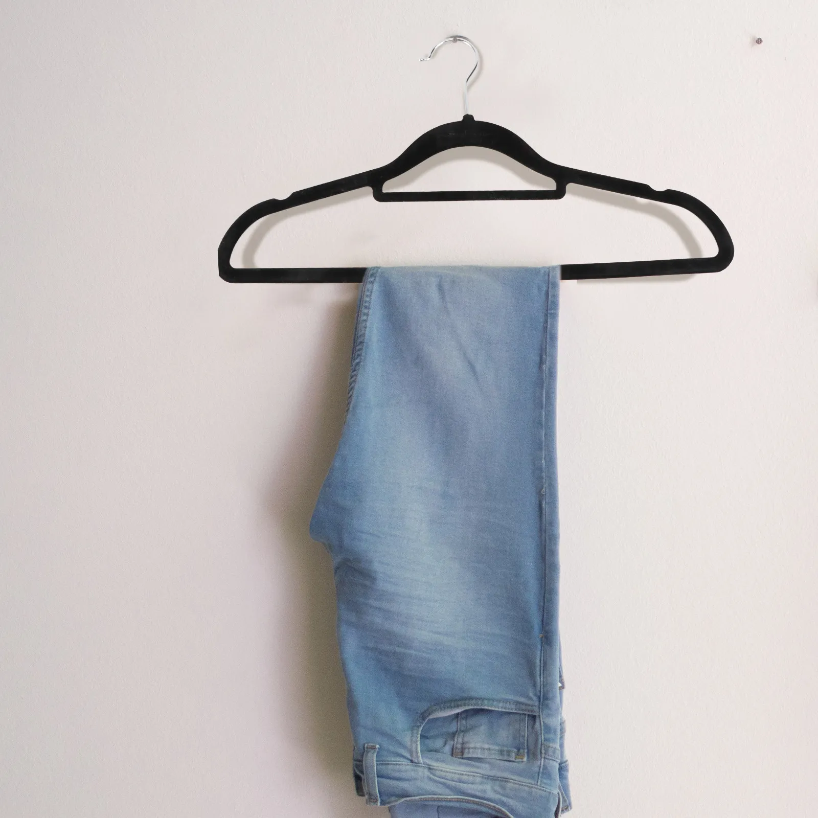 

10 шт. черных противоскользящих вешалок для одежды 41,5*23 см, флокированные, для рубашек, галстуков, ремней, тонкие, для организации хранения в шкафу