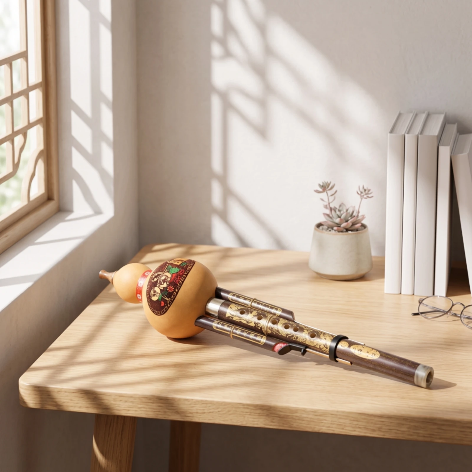 Hulusi Ornamental Gourd Flute Cucurbit Flute Authentic for Beginners, Home Practice, Music Class