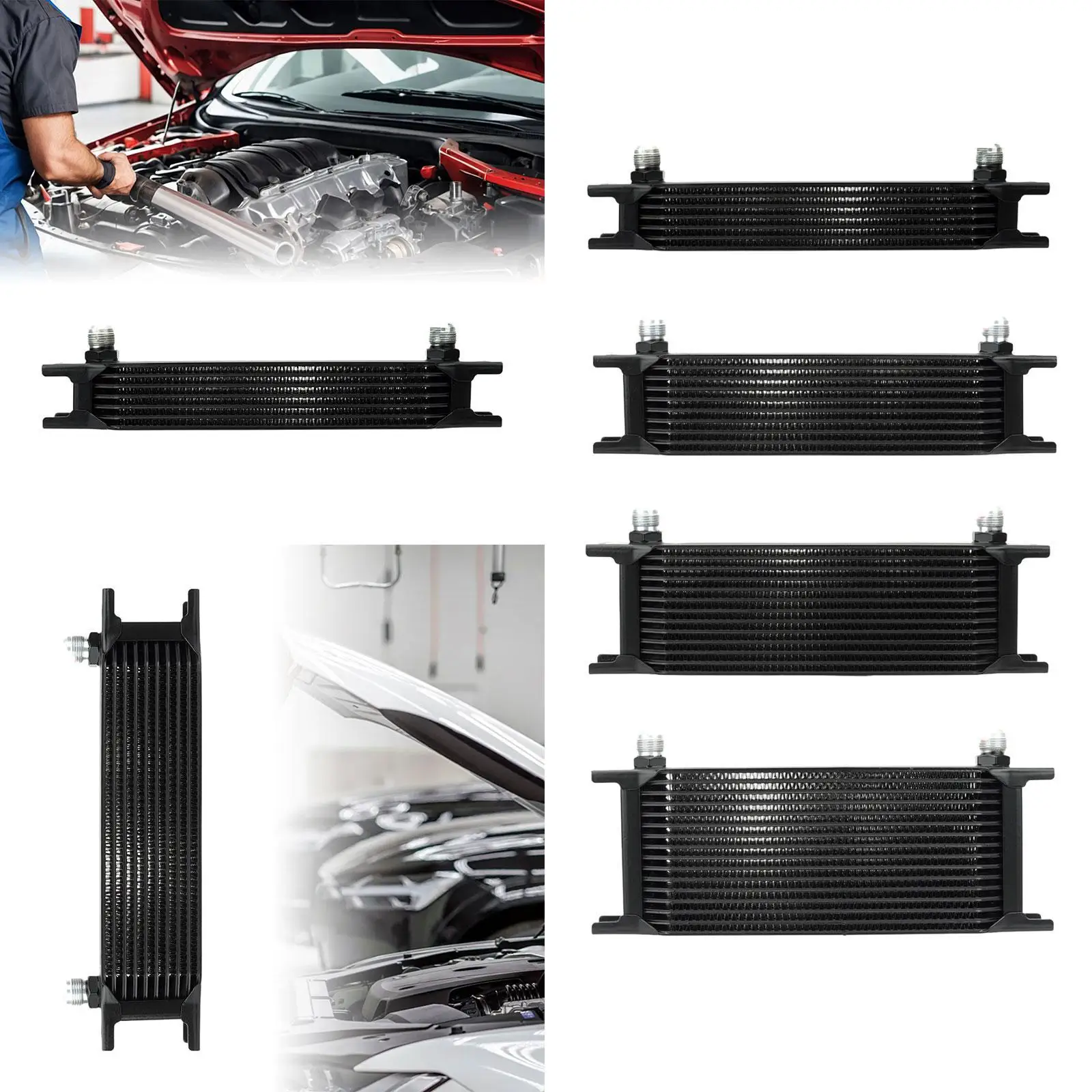 

Universal Stacked Plate Transmission Oil Cooler Aluminum Radiator Assembly for Auto Truck Engine Cooling Performance
