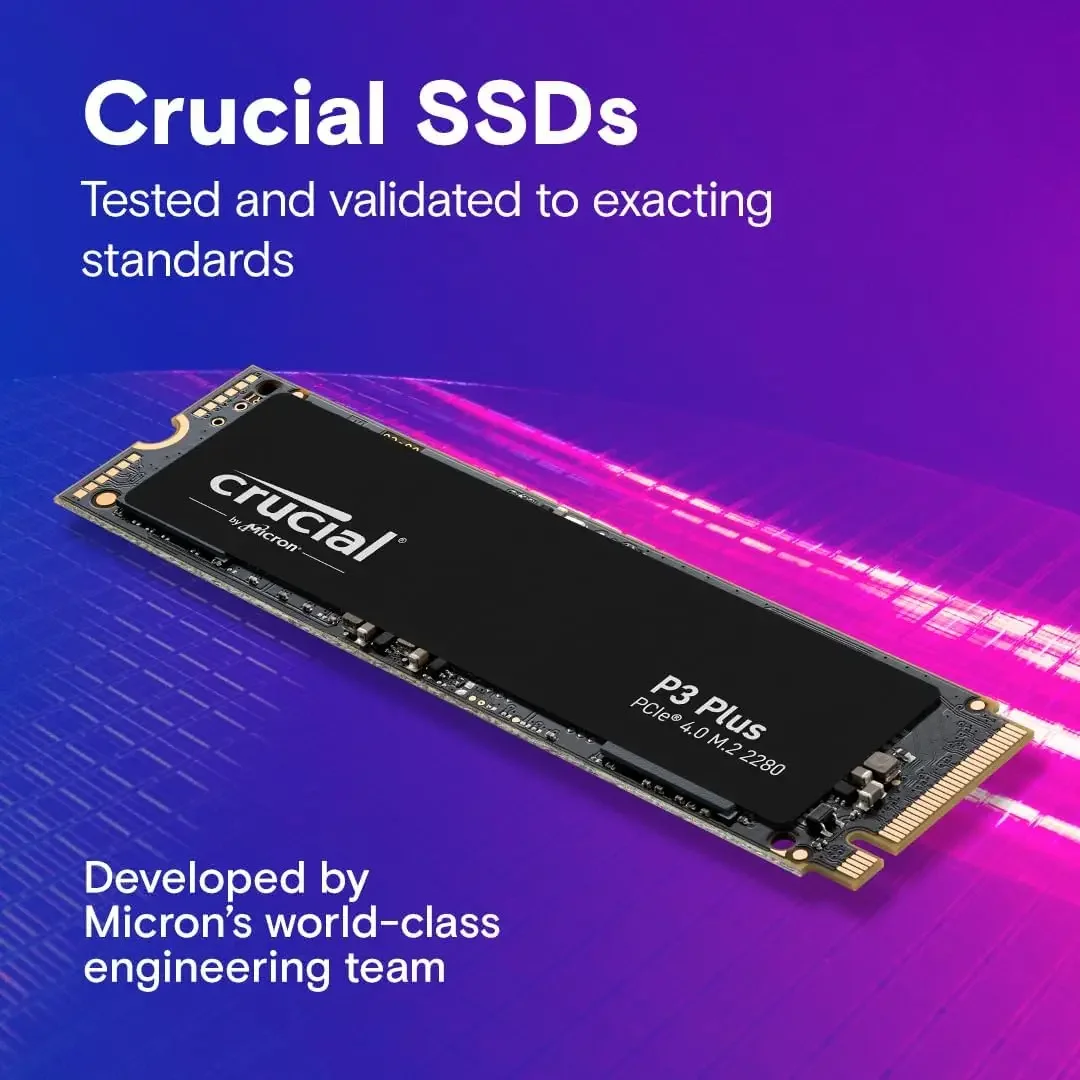 Crucial P3 Plus SSD 1TB 2TB PCIe Gen4 NVMe M.2 SSD Internal Hard