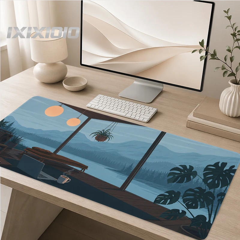 Moonlit Ocean Window Mouse Pad Gamer XL Custom Mousepad XXL keyboard pad Carpet Office Natural Rubber Computer Desktop Mouse Pad