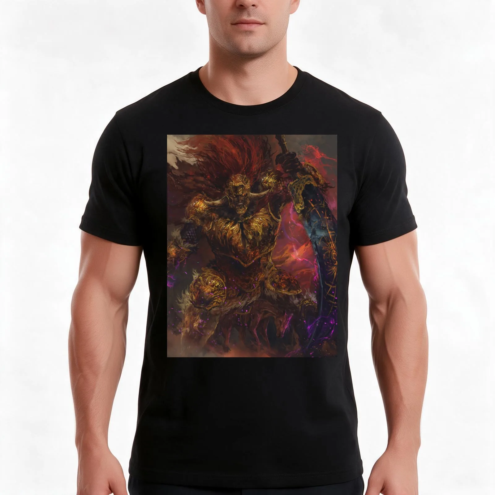 Scourge of the Stars T-Shirt, Summer Casual Cotton Tee, Oversized Streetwear Tops, Vintage Graphic Print, Loose Fit Short Sleeve