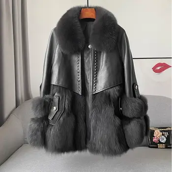 10 best sales Casaco com gola e punhos de pele - №10