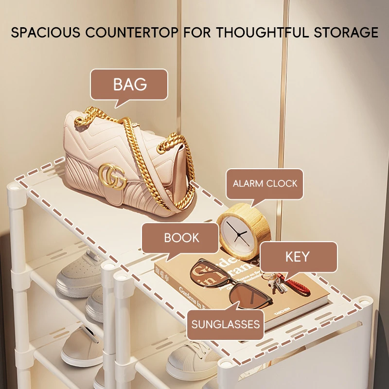 Shoe Rack Storage Organizer Simple Multi-Layer Living Room Vertical Shoes Rack Sneakers Cabinets Removable Household Furniture