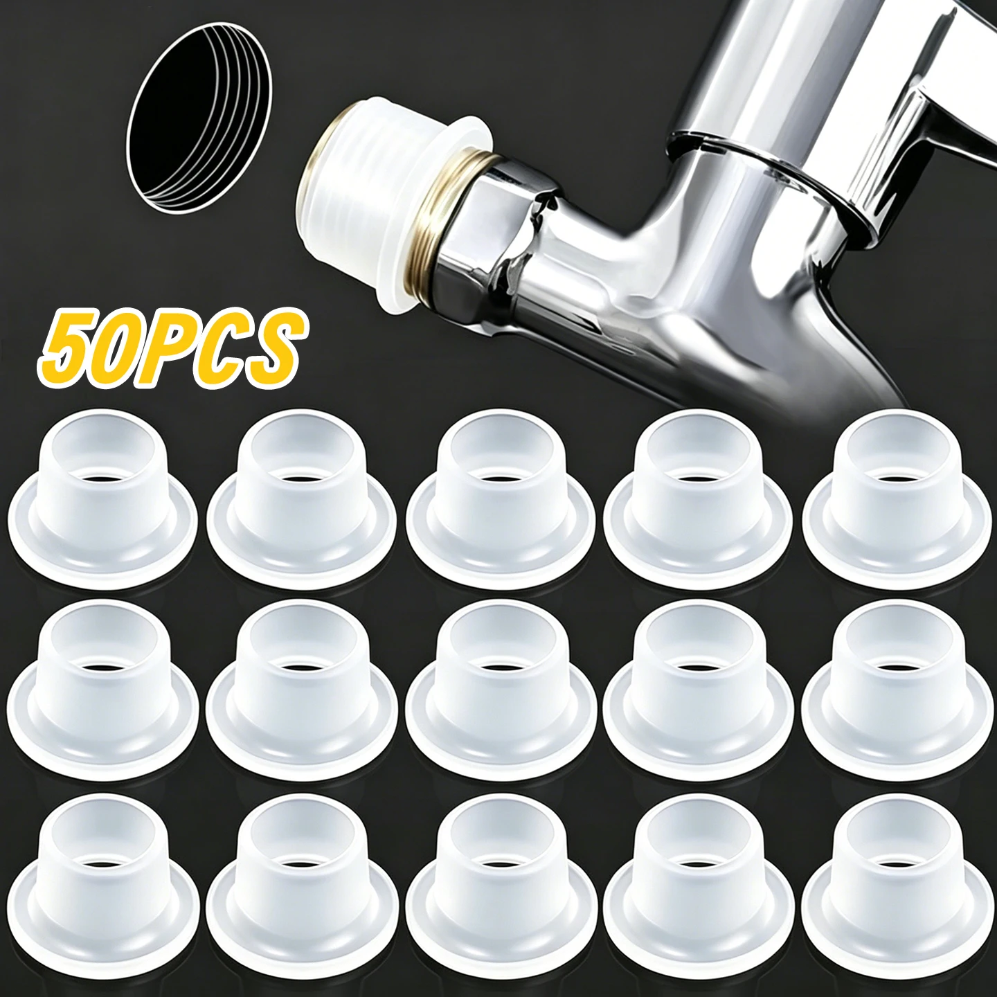 50 Silicone Raw Material Tape Substitutes, 4-Point Faucet Sealing Ring, Non Winding Adhesive Tape Gasket