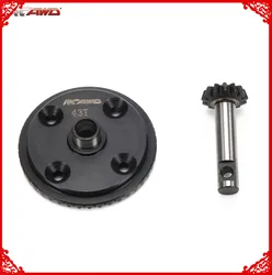 Super heavy duty 40crmo F/R 13T Differential Pinion gear diff gear and Diff Ring Gear 43T for 1-8 Losi LMT RC car Upgrded part