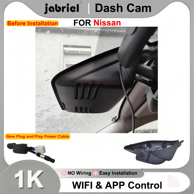 Dash Cam Car DVR 1K 1080P Wifi Plug and Play DashCam for Nissan qashqai j10 j11 j12 2015 2016 2017 2018 2019 2020 2021