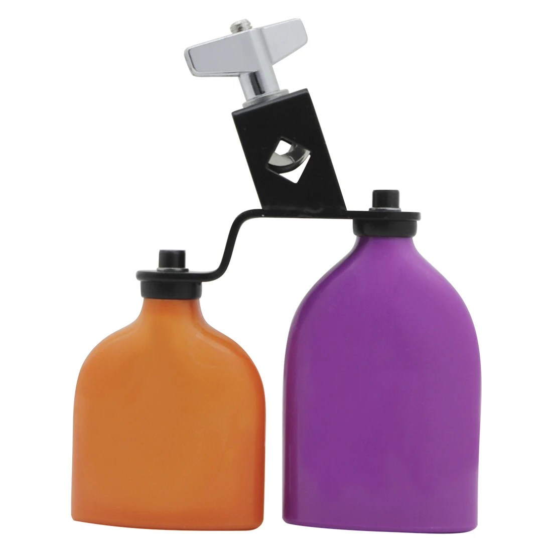 Cowbell Drum Set Orange Purple High and Low Sound Knocker Cowbell for Drum Percussion Instrument Accessories