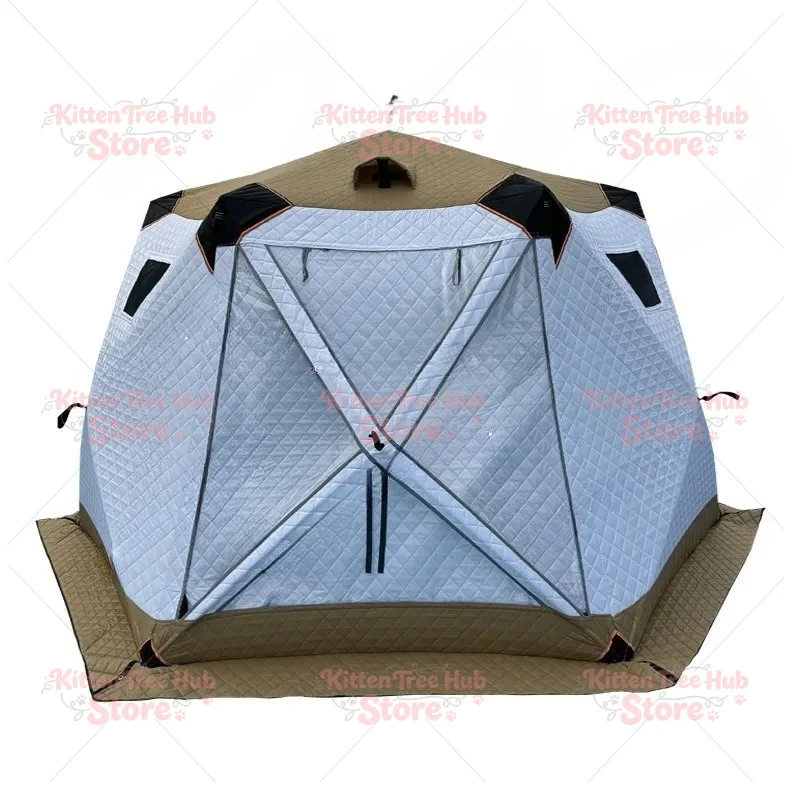 Portable fully automatic winter ice fishing tent with quick opening