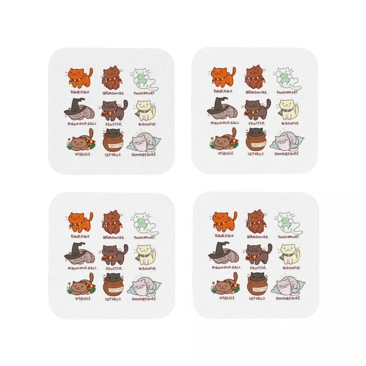 Hairy Pawtter Coasters Coffee Mats Leather Placemats Mug Tableware Decoration & Accessories Pads for Home Kitchen Dining Bar