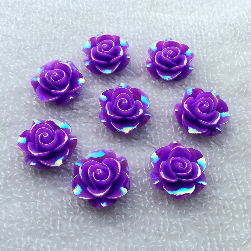 10pcs New fashion style Flower Rhinestone AB Resin Flatback 19mm handsewing gem stones crystal -E65