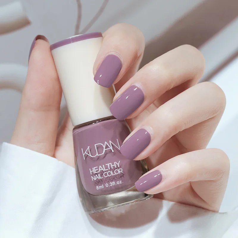 Fashionable Nail Polish Sweet Taro Purple Nail Polish Quick Dry Varnish Set Top Coat Base Coat Colorful Nude Shimmer Manicure