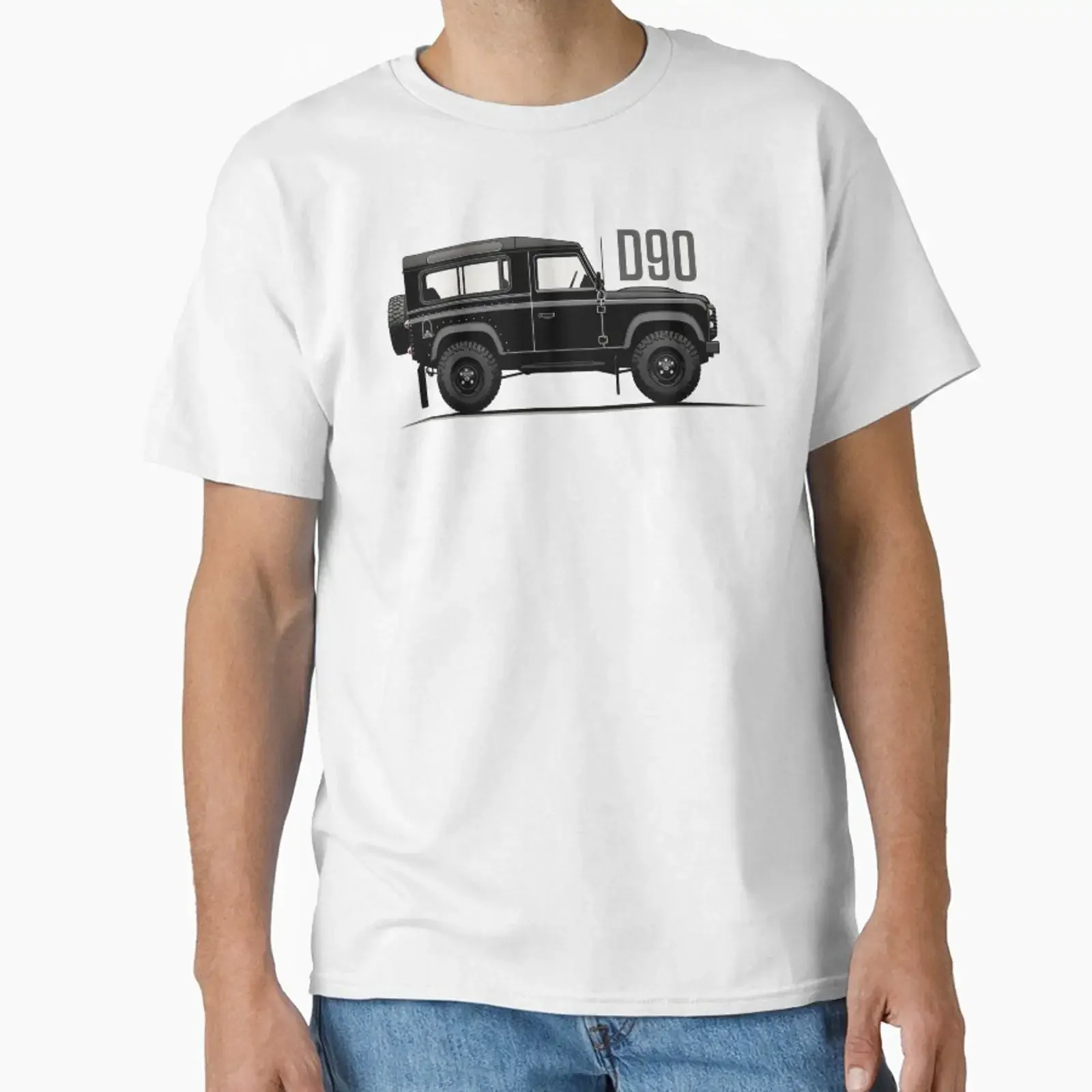 D90 Vintage 4x4 Side Profile Classic T Shirt vintage Washed Unisex Stretched Soft designer clothes Breathable Casual