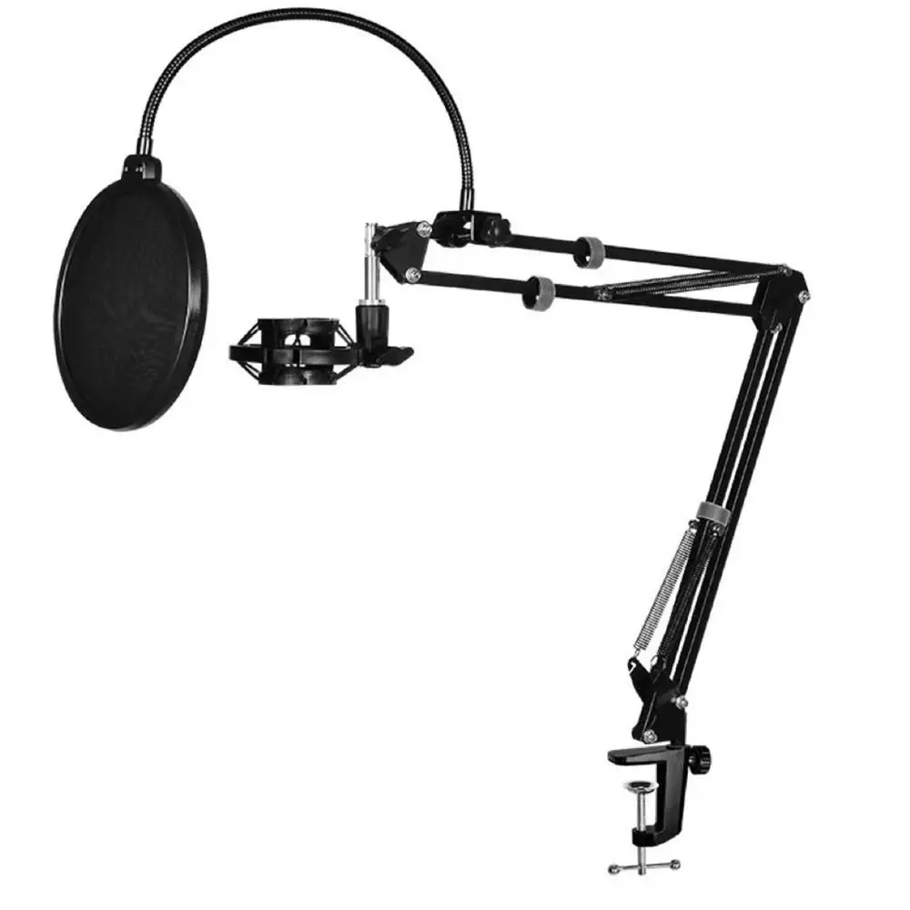 Imagem -04 - Universal c Forma Tabela Montagem Braçadeira Metal Microfone Stand Preto Branco