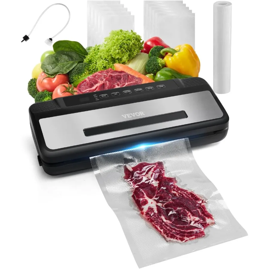 

Вакуумный упаковщик 80 кПа 120 Вт Мощный компактный упаковщик пищевых продуктов 7в1 Многофункциональный пищевой вакуумный упаковщик Автоматическая воздушная запайка Sys