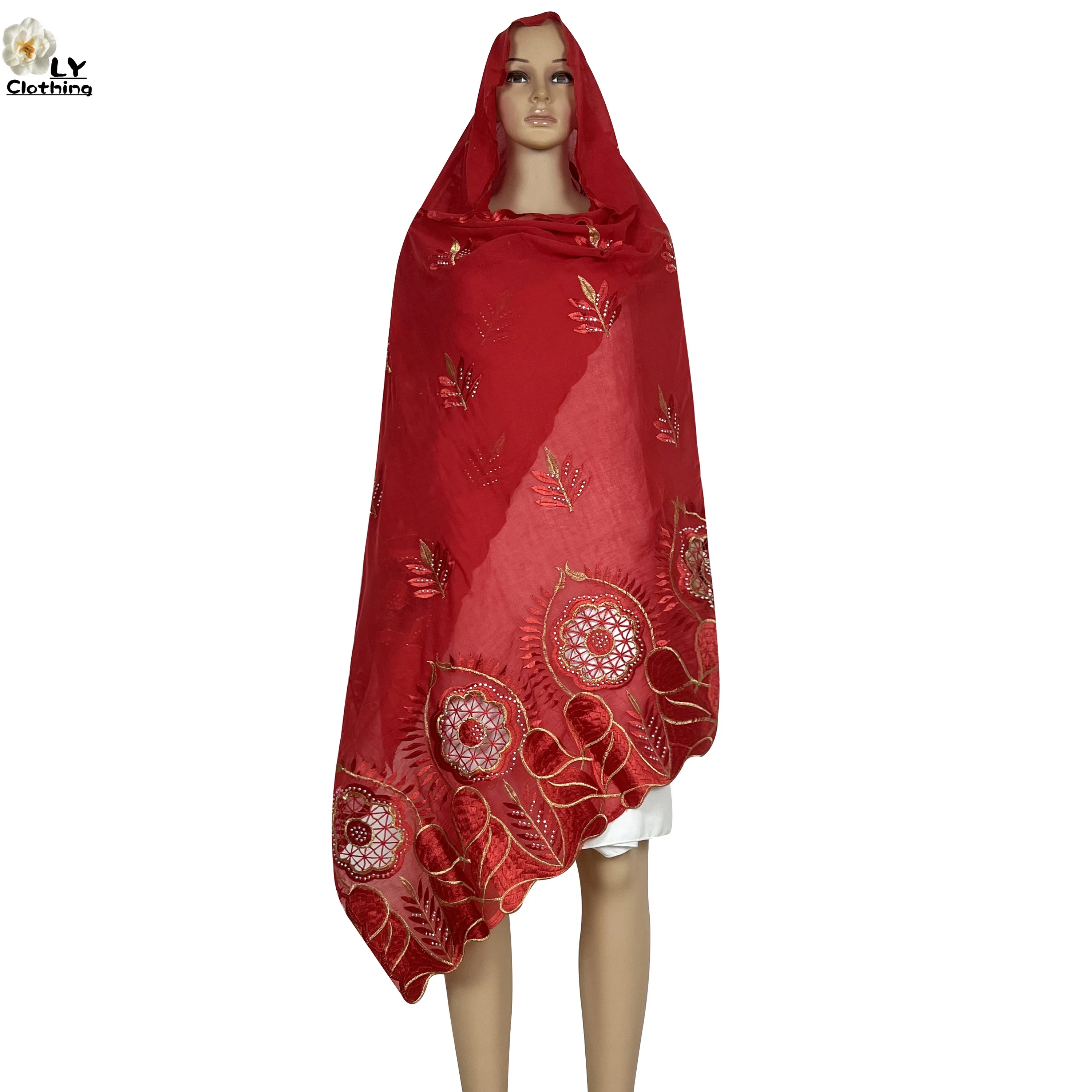 2024 nuova vendita calda moda musulmana Femme sciarpa 100% cotone grande sciarpa 200cm * 100cm donne africane Hijab sciarpa Dubai sciarpa islamica