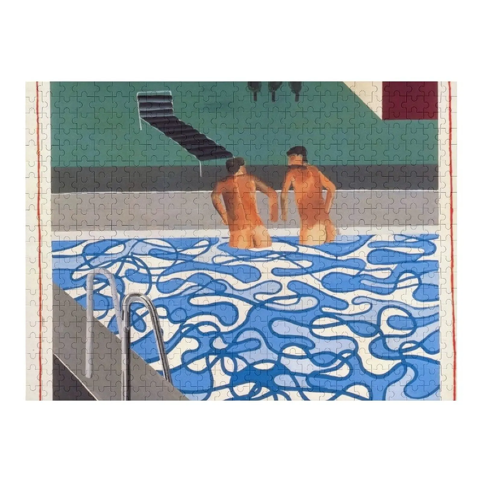 

david hockney two boys in a pool Jigsaw Puzzle Picture For Children Personalized Gift Married Animal Puzzle