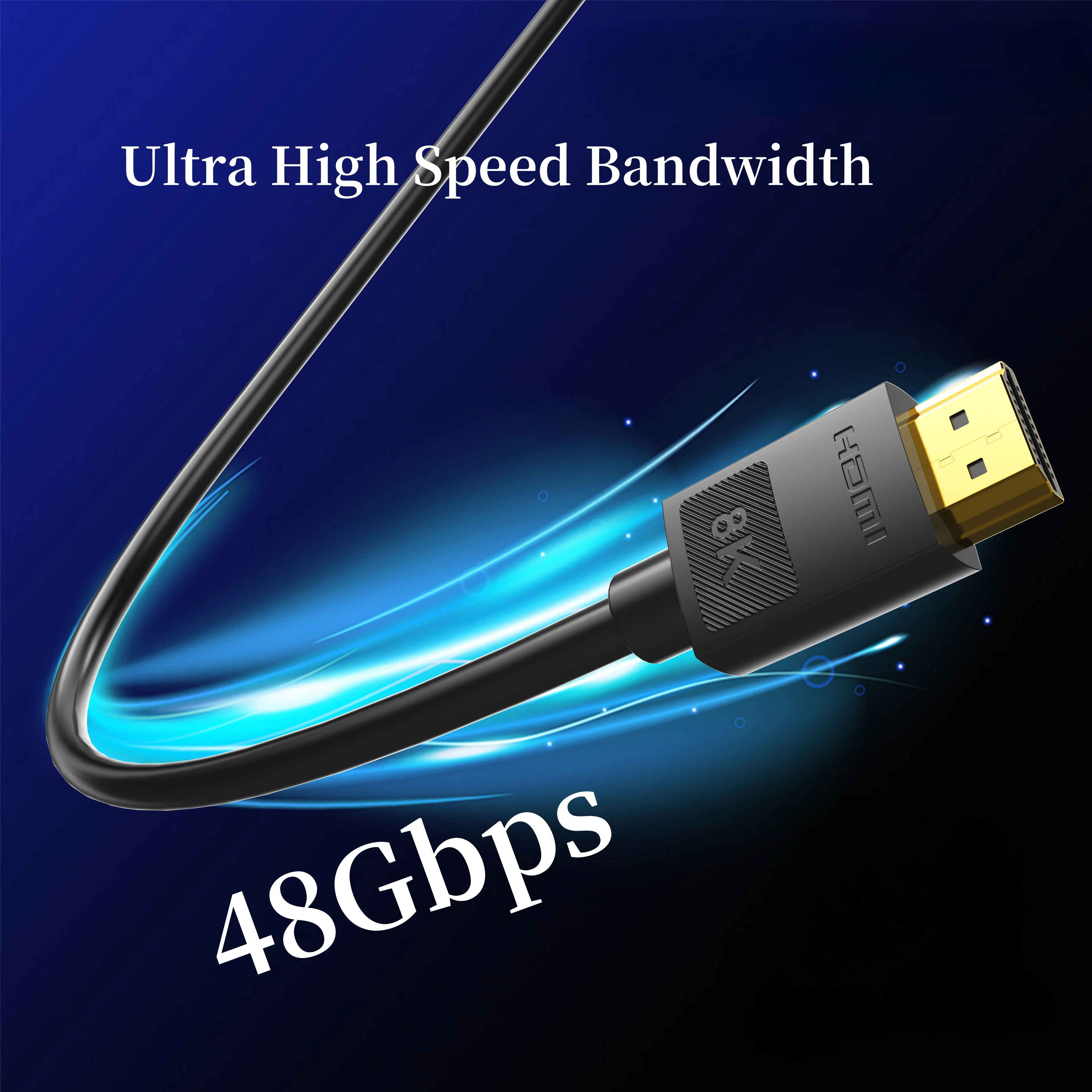 Kabel 2.1 1.65/3.3/6.6/10FT 8K HDMI 48Gbps Ultra High Speed 8 k60 4 k120hz eARC 3D HDR10 kompatybilny z rokiem TV/PS5/HDTV/blu-ray