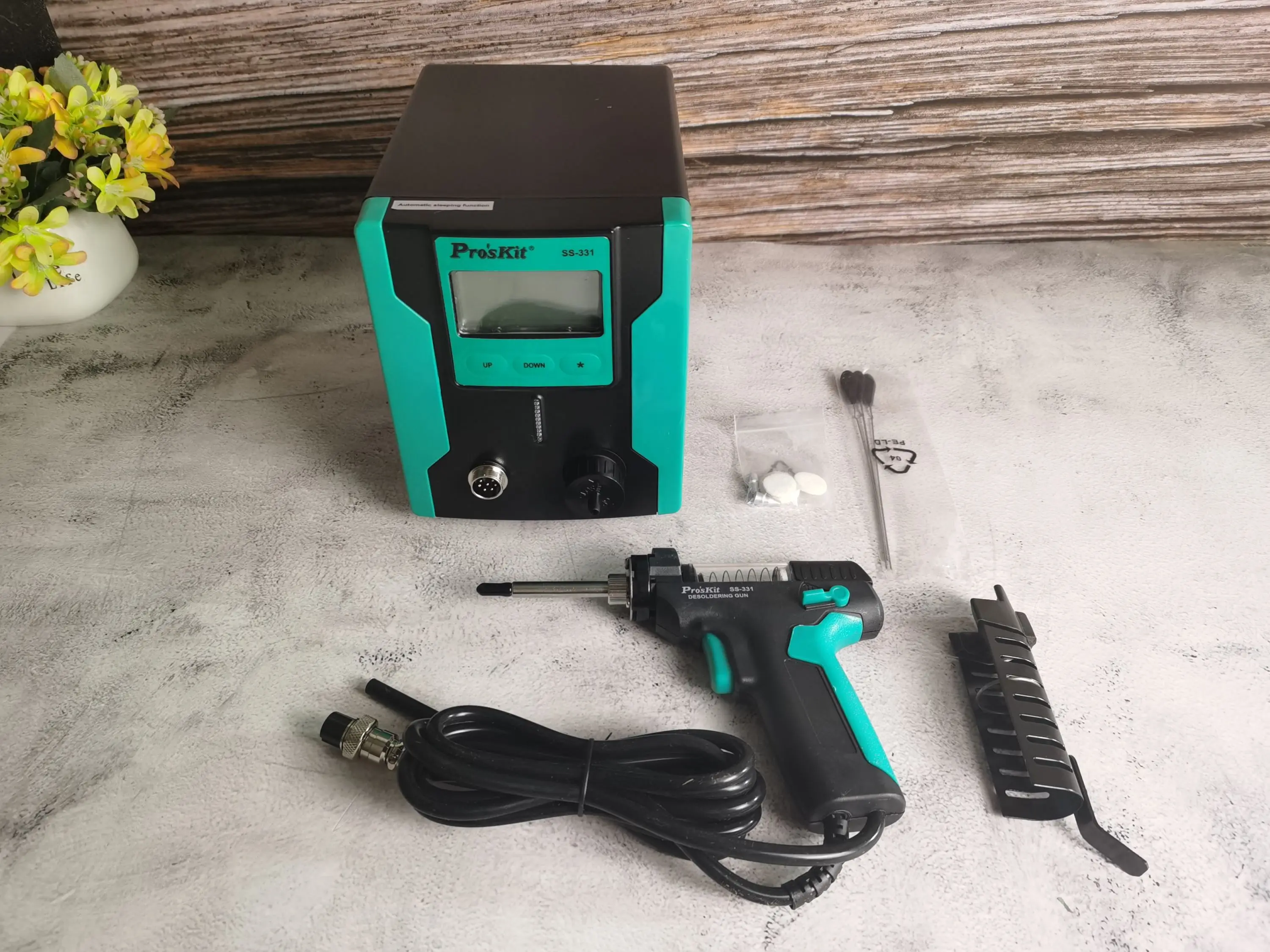 Pro'skit-デジタル電気精練ポンプ,SS-331H,LCD,真空吸引,真空溶接,自動家庭用銃110v/220v