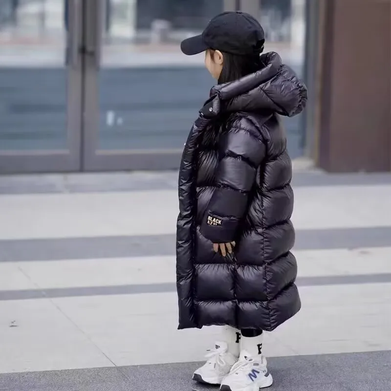 Chaqueta de plumón gruesa para niñas, abrigo largo coreano para niños, prendas de vestir para bebés, 4, 6, 8, 10, 13, 15 años, Invierno 2023