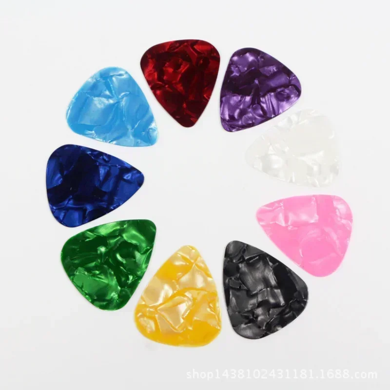 100PCS กีตาร์ Picks Plectrum Celluloid ไฟฟ้า Smooth กีตาร์เบสกีตาร์อะคูสติกอุปกรณ์เสริมความหนา 0.5 มม./0.75 มม./1.0 มม.