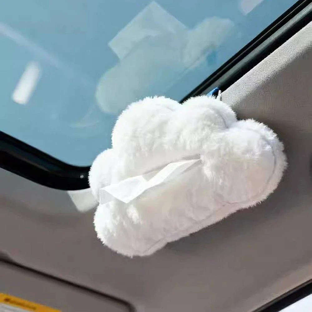 Tissue Cover Cloud Shaped Tissue Boxes Car Interior Suspension Creative Paper Towel Storage Car Storage Organization