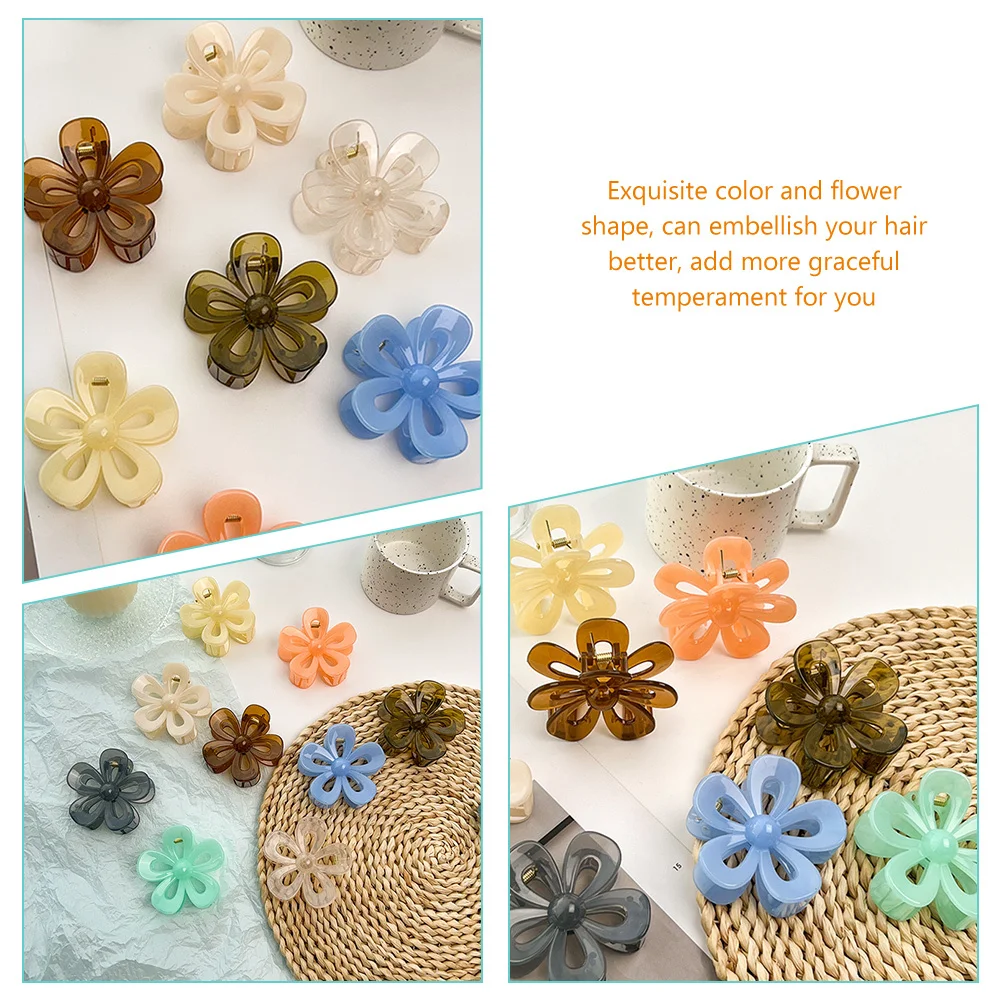 

9pcs For Claw Clips Girls Small Claw Flower Clip Girls Hairpin Clips For Thin Hair Hair Barrettes Styling Tool