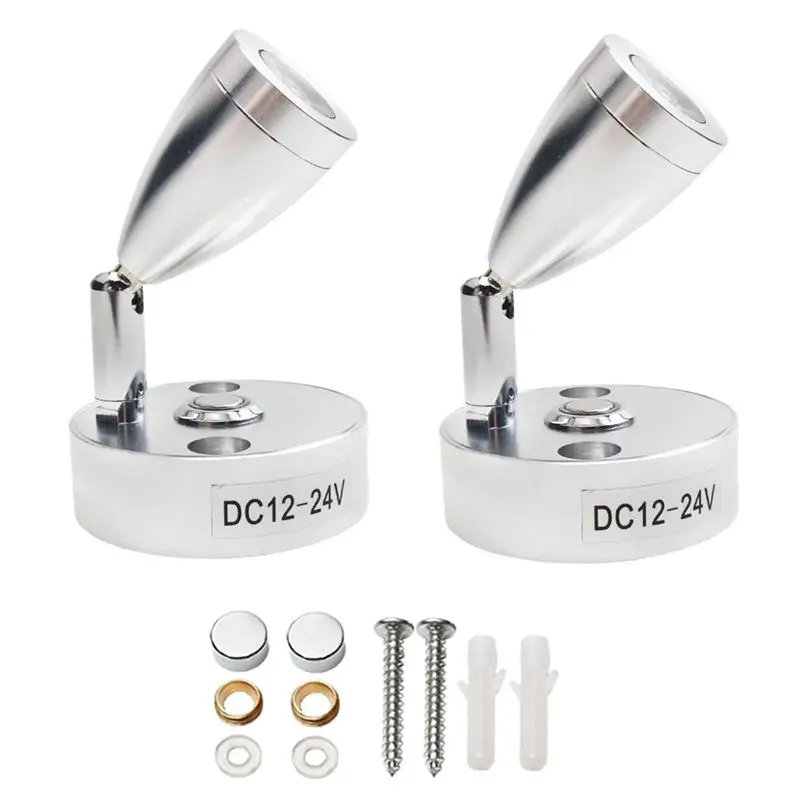 4X RV LED Spot Reading Lamps, 12V Interior Spotlight Contact Switch With USB Interface For Caravan, Boat, Motorhome Warm-N30R