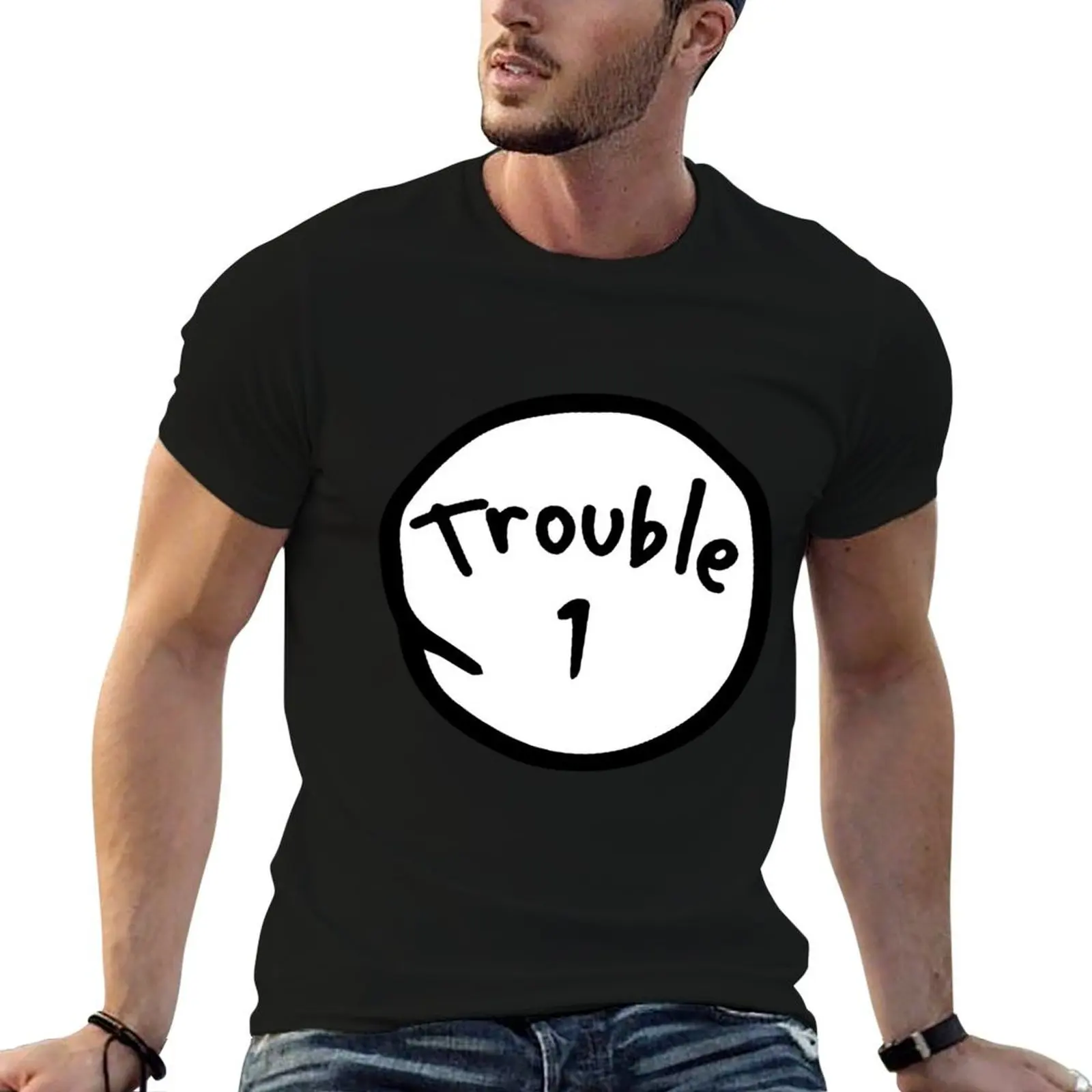 

Trouble 1 and Trouble 2 T-shirt T-Shirt man t shirts cotton t shirt man luxury T-Shirt