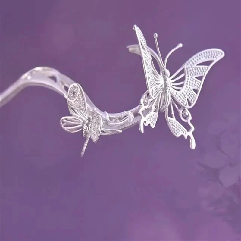 Summer special phoenix hairpin step-shaking palace style phoenix tassel hair crown women elegant silver hairpin