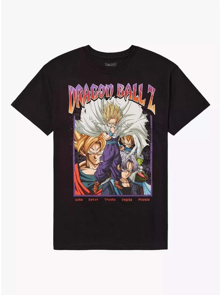 Bandai 2026 Neues Dragon Ball Z Group Grafikdruck Hochwertiges Herren-Kurzarm-Eltern-Kind-Plus-Size-loses Top-T-Shirt