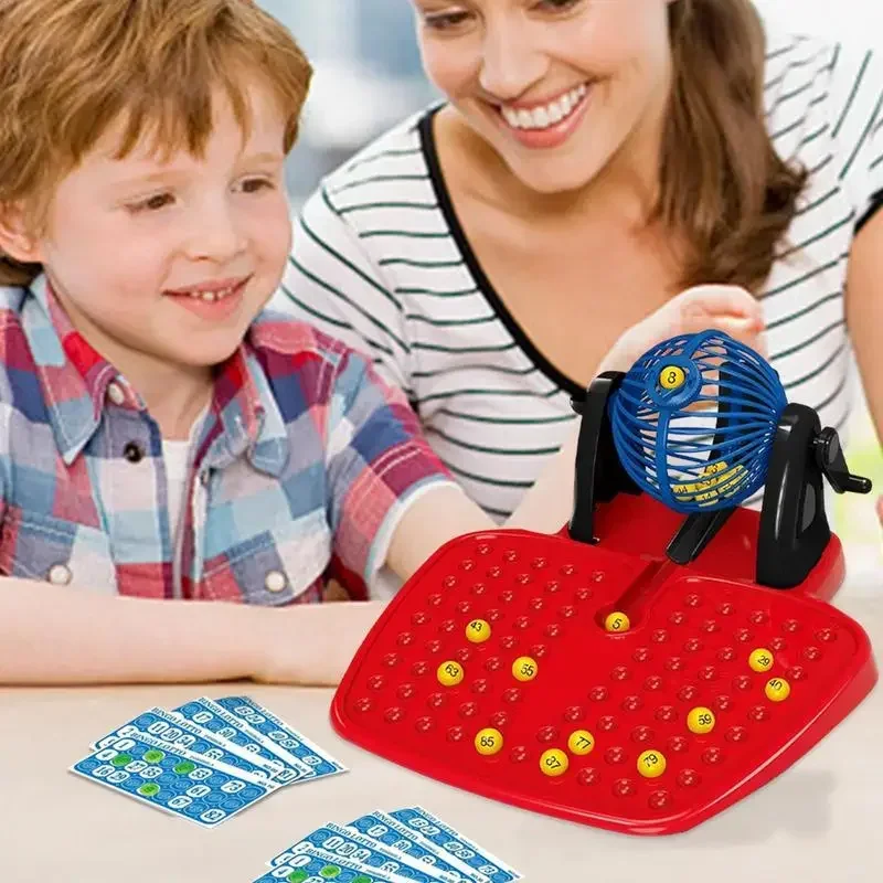 Bingo Game For Kids Lotto Lottery Number Machine Family Party Table Game Simulation Jackpot Shaker Toys Bingo Board Game Machine