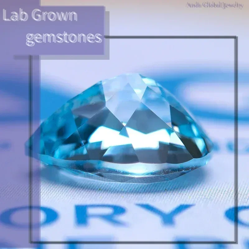 

L-Lab Grown Sapphire Aquamarine Pear cut Charm Gemstones for Handmade Diy Jewelry Making Pendant Ring Selectable Certificate