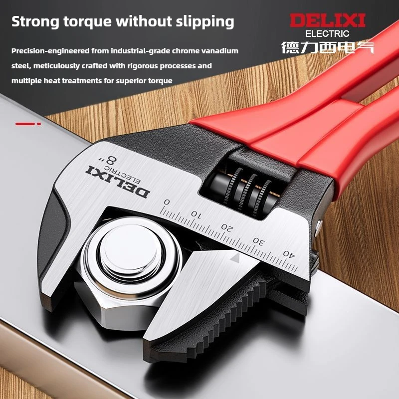 

6/8 inches Short Handle Wrench，Big Opening Ratchet Wheel Adjustable Bathroom Wrench，for MaintainingBathroomPiping Facilitie