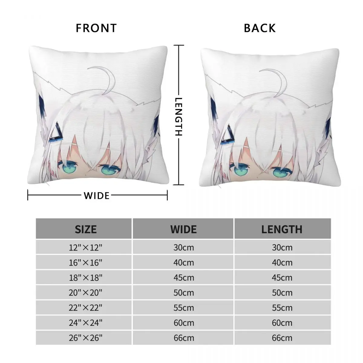 Shirakami Fubuki Peeker Square Pillowcase Polyester Linen Velvet Creative Decorative Throw Pillow Case Home Cushion Cover 45x45