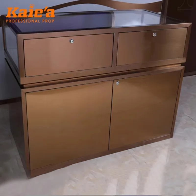 Luxury Glass Jewelry Store Display Cases Lockable Jewelry Display Showcase and Counter for Jewelry Store