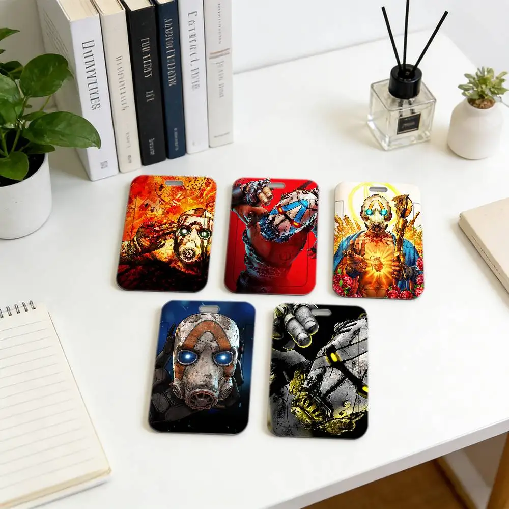 

Game B-BOrDeRlAndS-S Lanyard Pull Back Clip Holder and Card Holder Rotating Back ID Card Family Gift