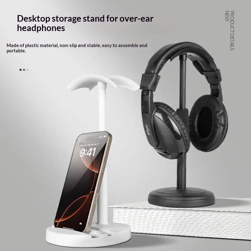 Durable Desktop Headphone Stand Universal Aluminum Alloy Non-Scratch Headset Holder for Gaming Room Office Home Organization