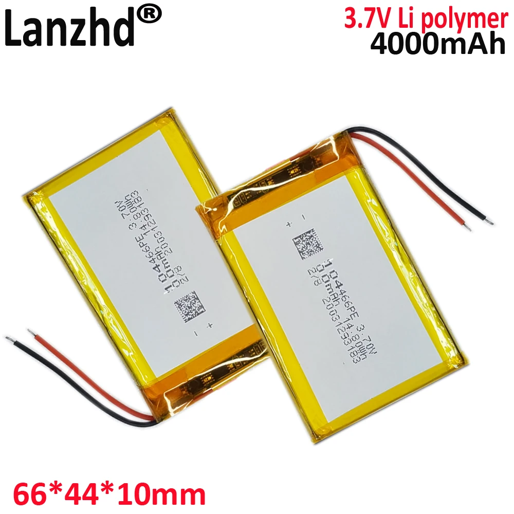 

3.7V 4000mAh 104466 Lithium Polymer Battery for Tablet PC Camera GPS Navigator MP5 DVR Bluetooth Speaker Player 884267 904565