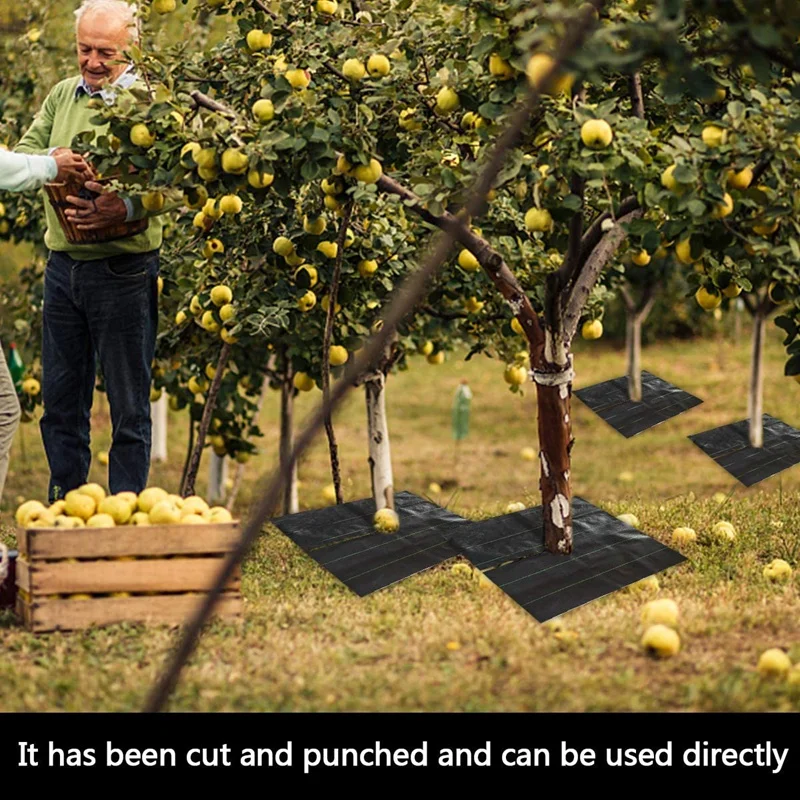Cobertura do solo de controle de ervas daninhas, respirável e hidratante, degradação, não tecido, proteção do pomar, 8pcs