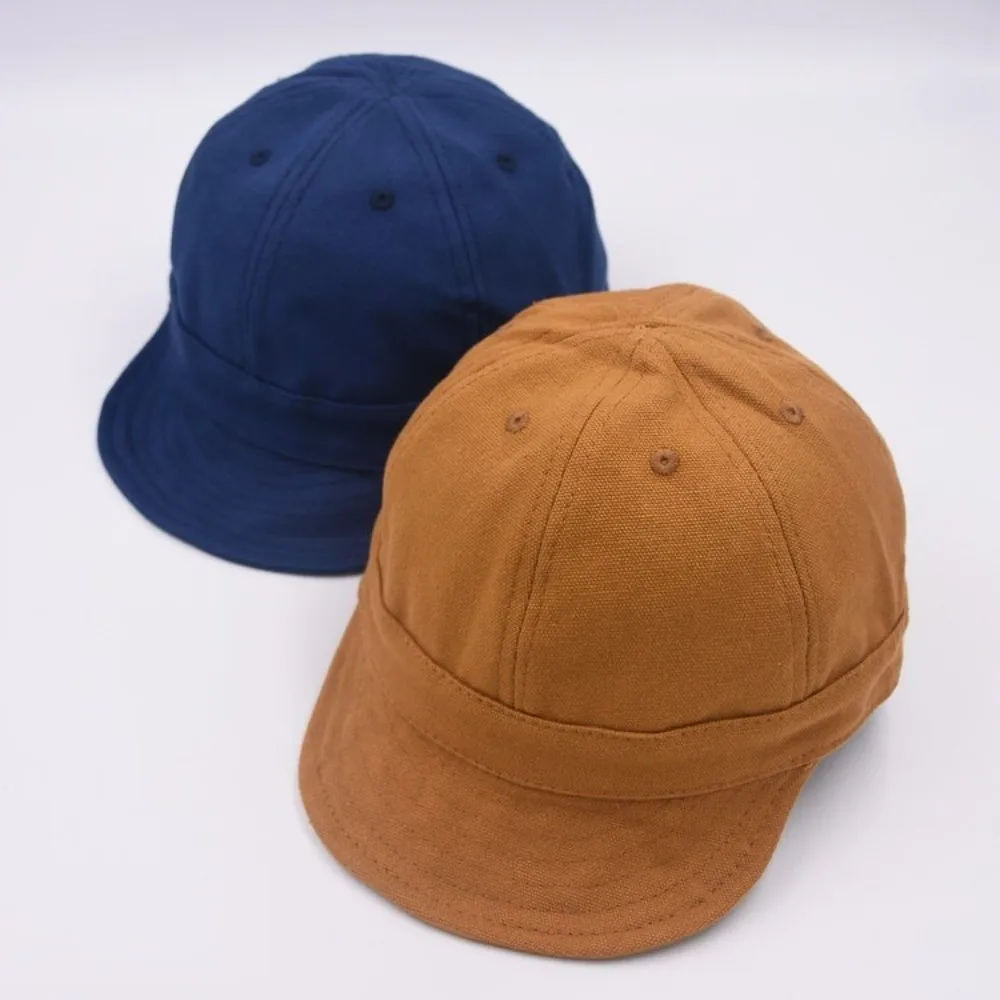 تنوعا بلون قصير حافة قبعة بيسبول النمط الياباني قماش قبعة الشمس حافة مسطحة واقية من الشمس بلغت ذروتها قبعة الرجال