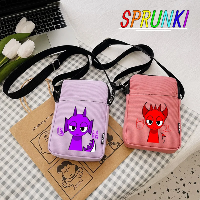 Sprunki Incredibox Portable Shoulder Bags Print Mobile Phone Bags Mini Female Messenger Purse Female Square Cross Body Bag Gifts