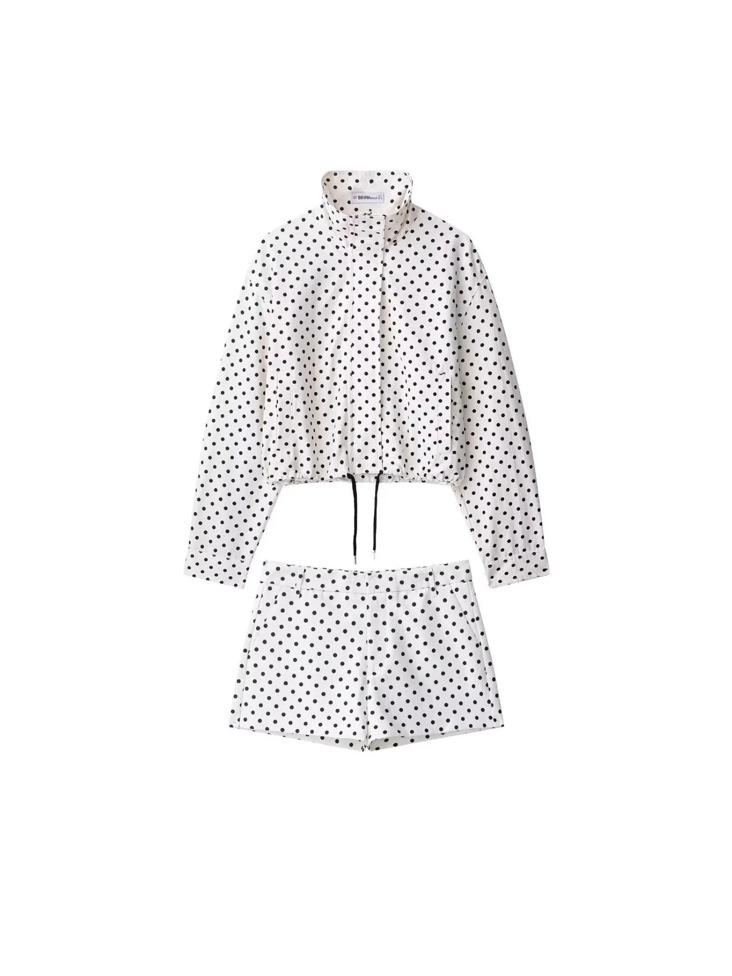 Capri Pants Set Polka Dot Casual with Long Sleeve Summer Sets Cardigan Top Streetwear Spring Cardigan Women Shorts