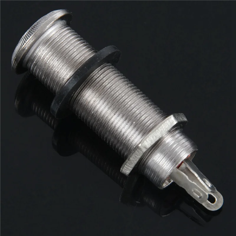 ABLB-10X Electric Guitar Jack Chrome Threaded Cylinder Output Input Jack Plug Sockets 1/4 Inch For Electric Guitar