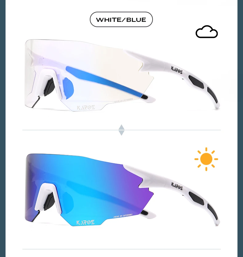 KAROS Photochrome Fahrradbrille MTB Rennrad Brillen Männer Frauen Outdoor-Sport Sonnenbrille Verstellbare Linse für Fahrrad K01 – Detail 16