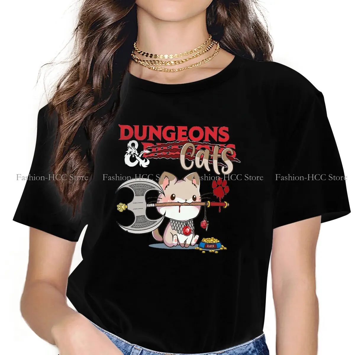 Kerkers Katten Speciale Polyester T-Shirt Dnd Game Creatieve Cadeaukleding Van Topkwaliteit T-Shirt Met Korte Mouwen