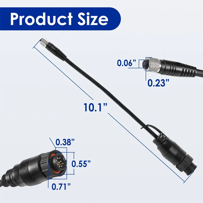 1852076 MKR-US2-16 Universal Sonar 2 Adapter Cable for Lowrance Elite Ti2 & HDS to Trolling Motor, 9-pin, Black