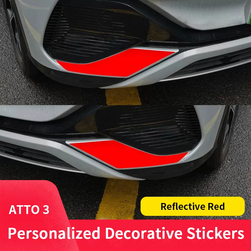 For BYD Atto3 Yuan Plus 2022 2023 Front Bumper Decoration Personalized Car Sticker Appearance Car Accessories