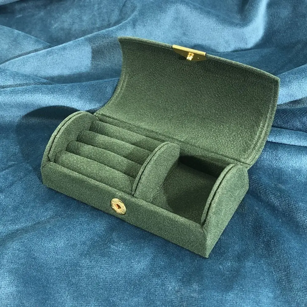 Bead Velvet Arch Face Jewelry Box Partitions Comfortable To Touch Portable Rings Storage Case Space Saving Solid Color
